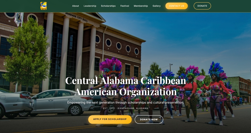 CACAO Online landing page screenshot