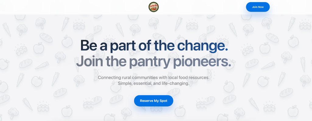 Pantry Belt landing page screenshot