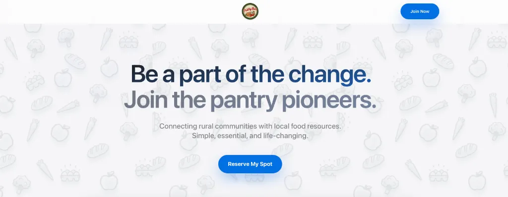 Pantry Belt landing page screenshot
